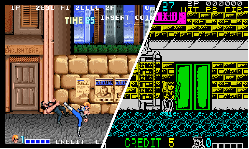 arcade and spectrum  double dragon comparison