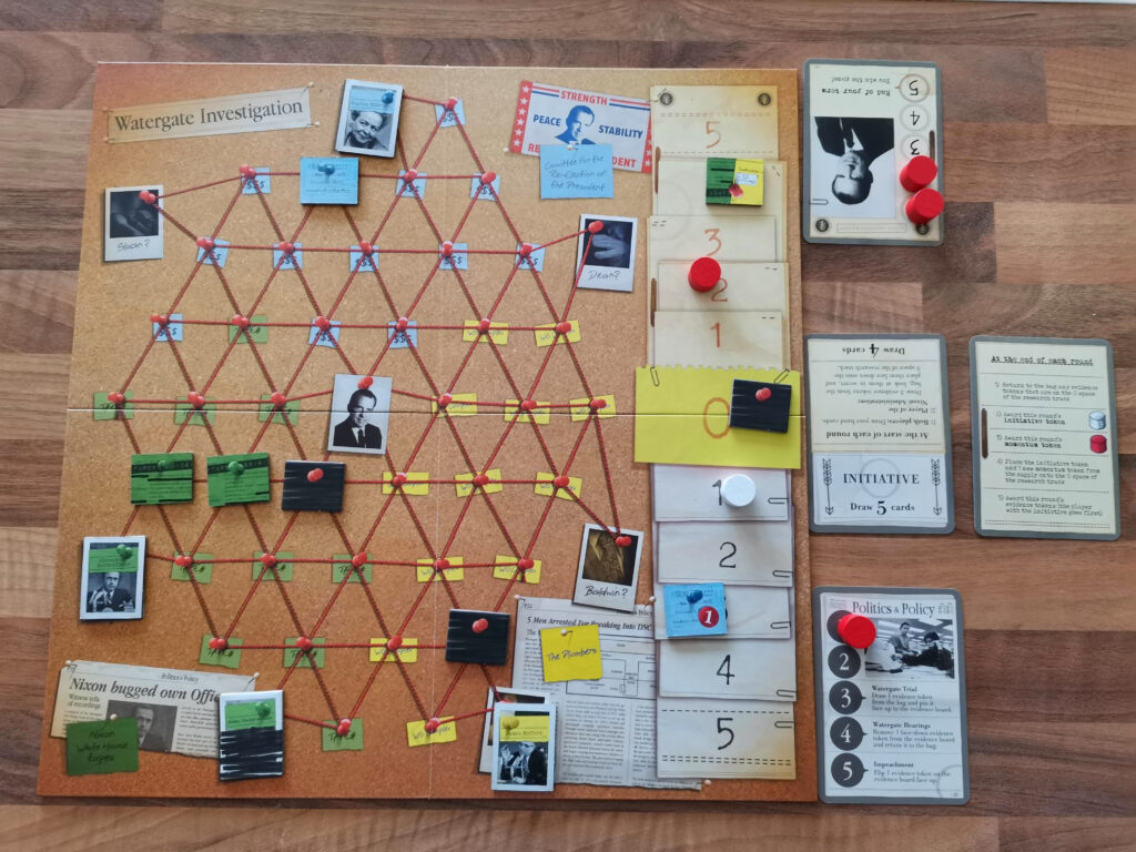 the main board of a game in progress