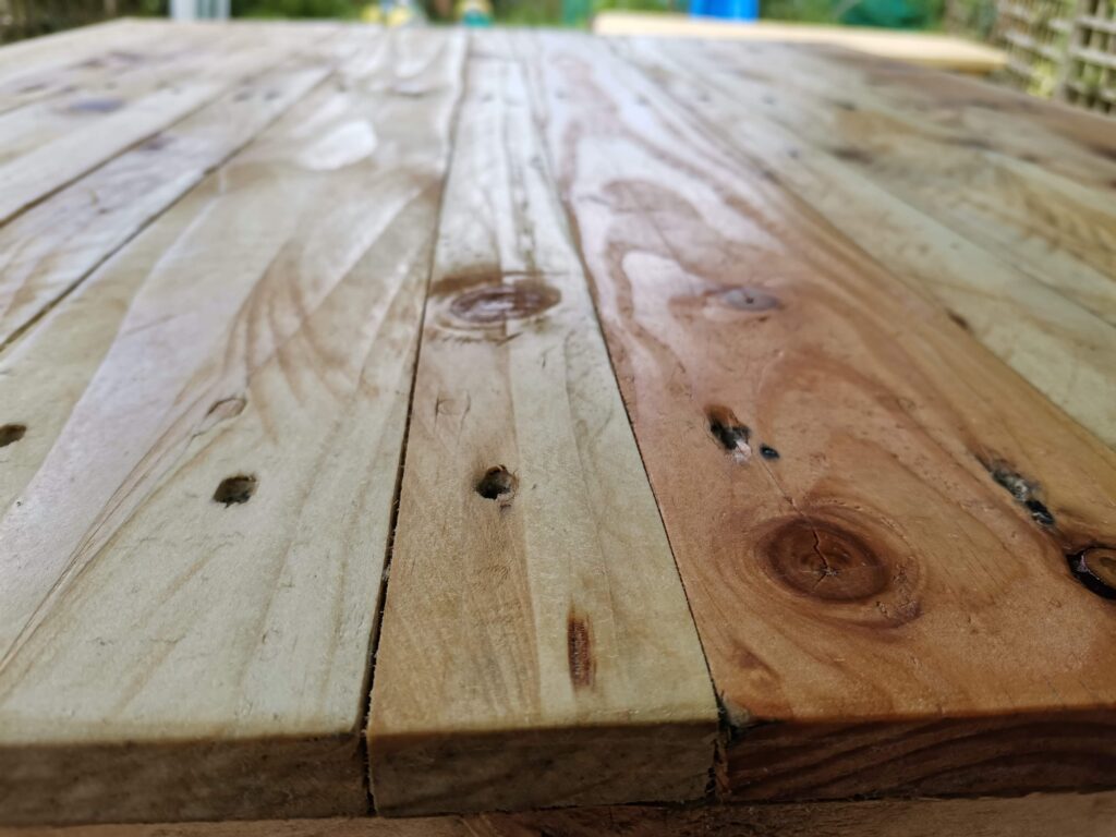 oiled and sanded tabletop