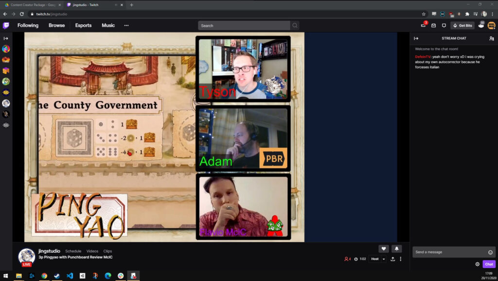 screenshot from twitch in the game