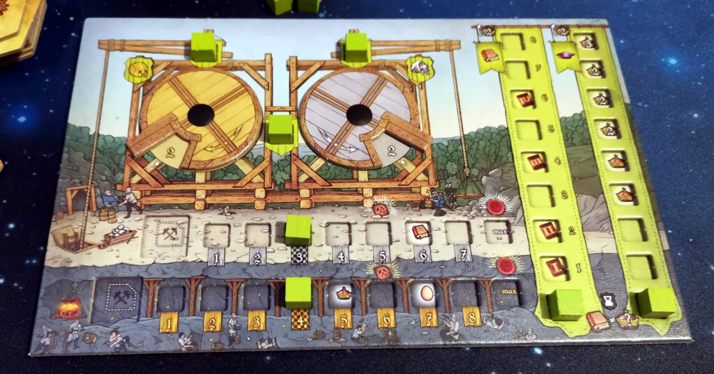 the player board at the start of the game