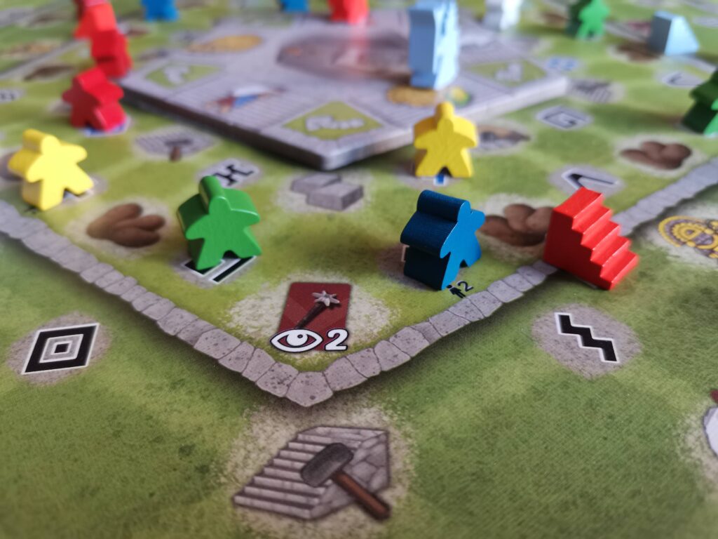 worker meeples in different colours
