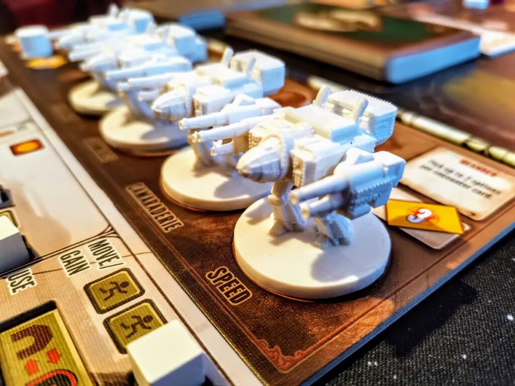 scythe mechs on player board