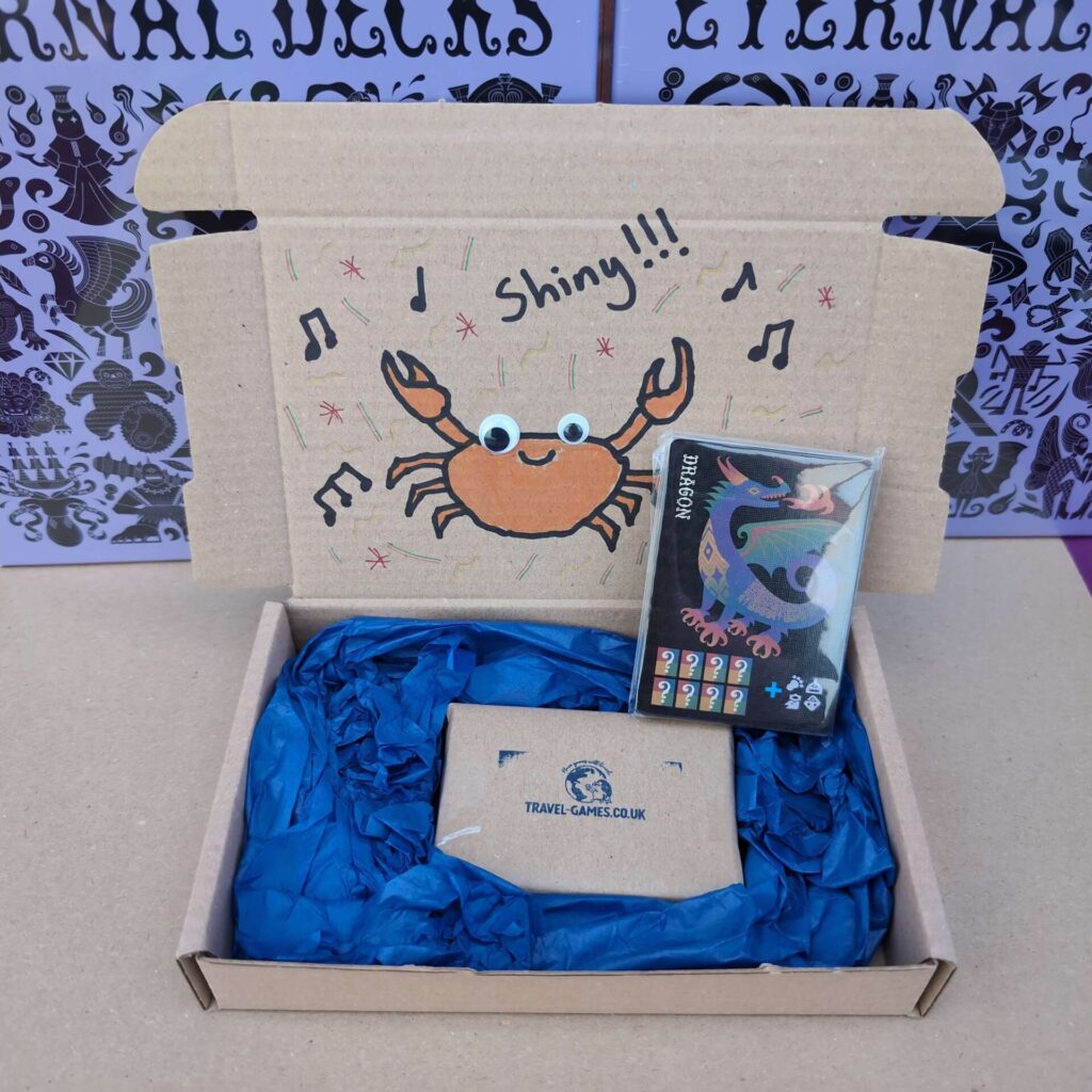 a game packed up ready to be sent out