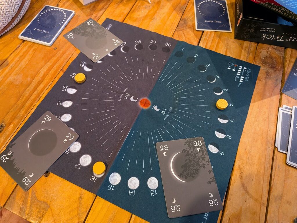 A close-up of the Lunar Trick board