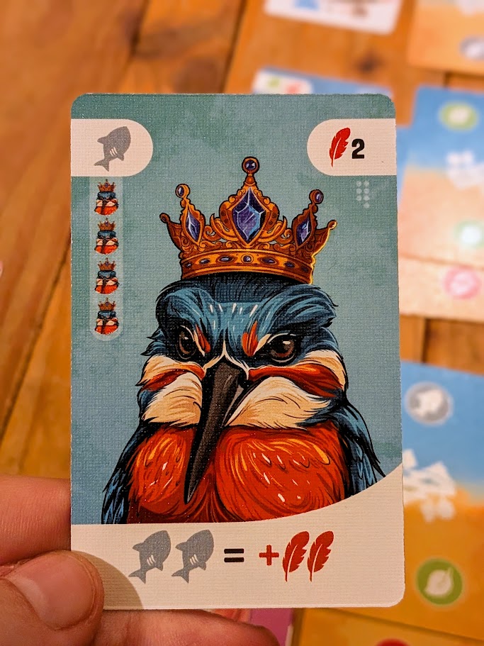 close up of kingfisher card