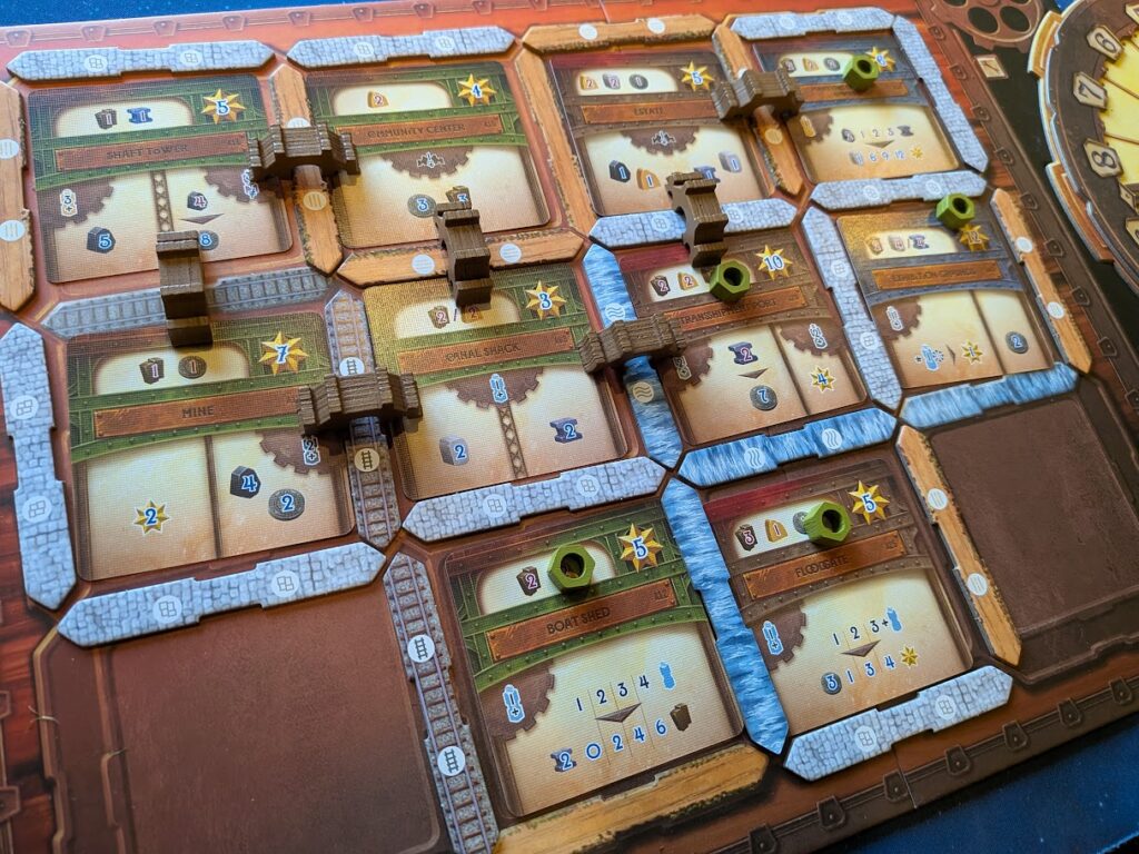a completed kanal player board