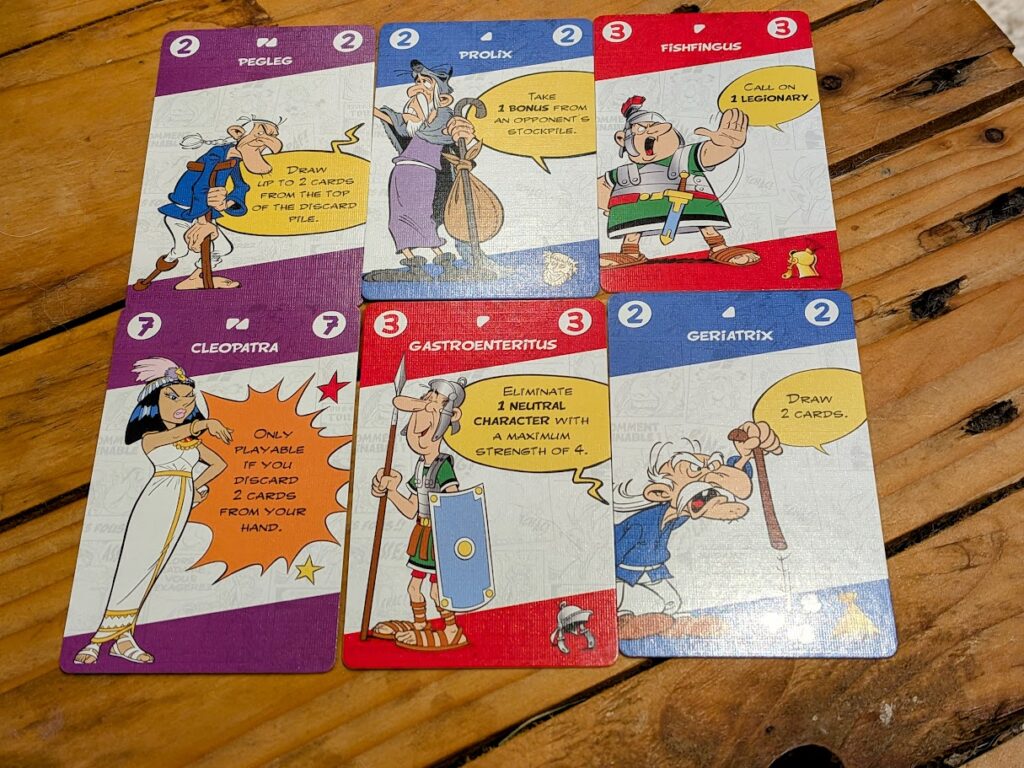 character cards from asterix & co