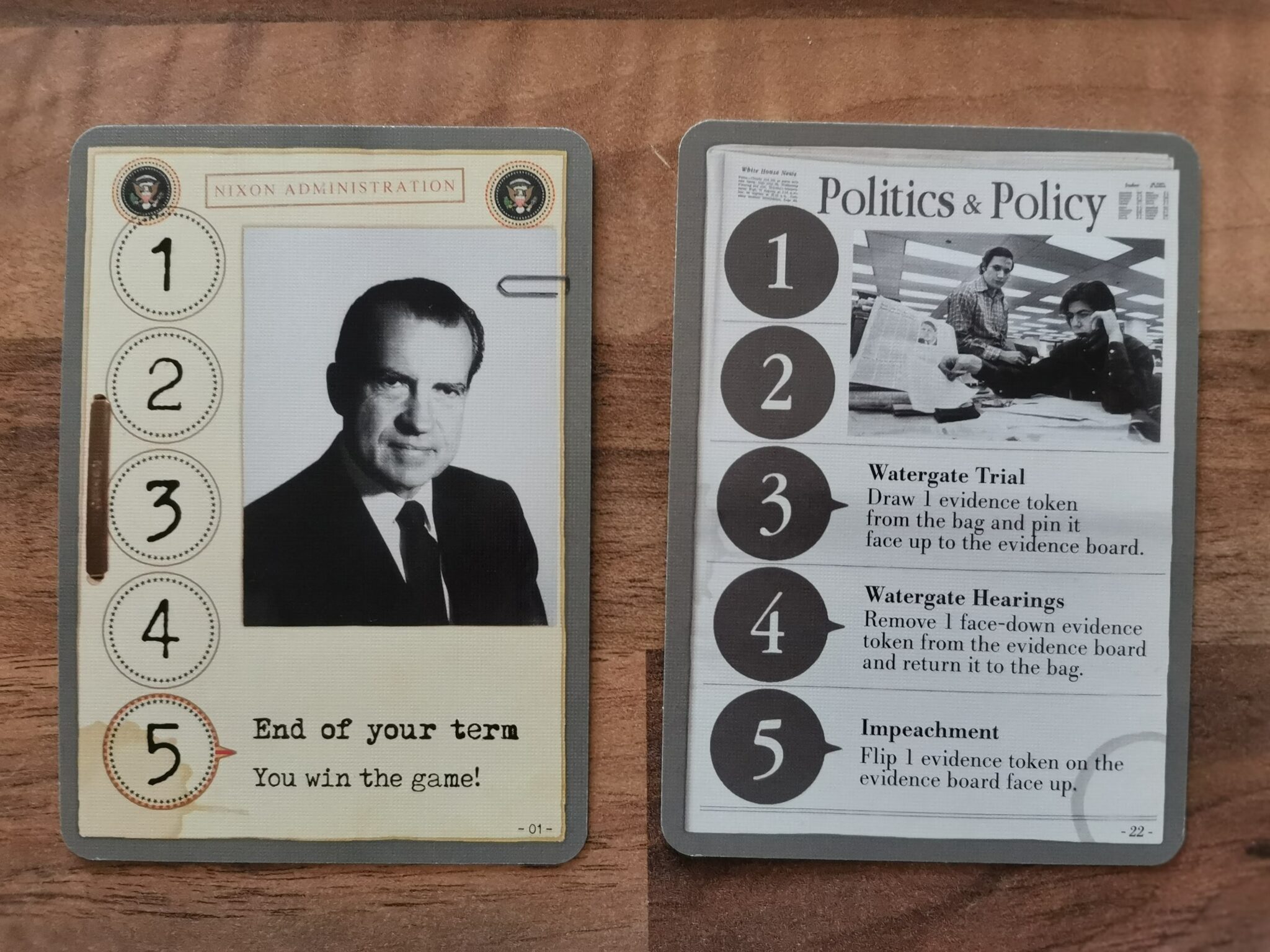 Watergate Review A game for two players Punchboard