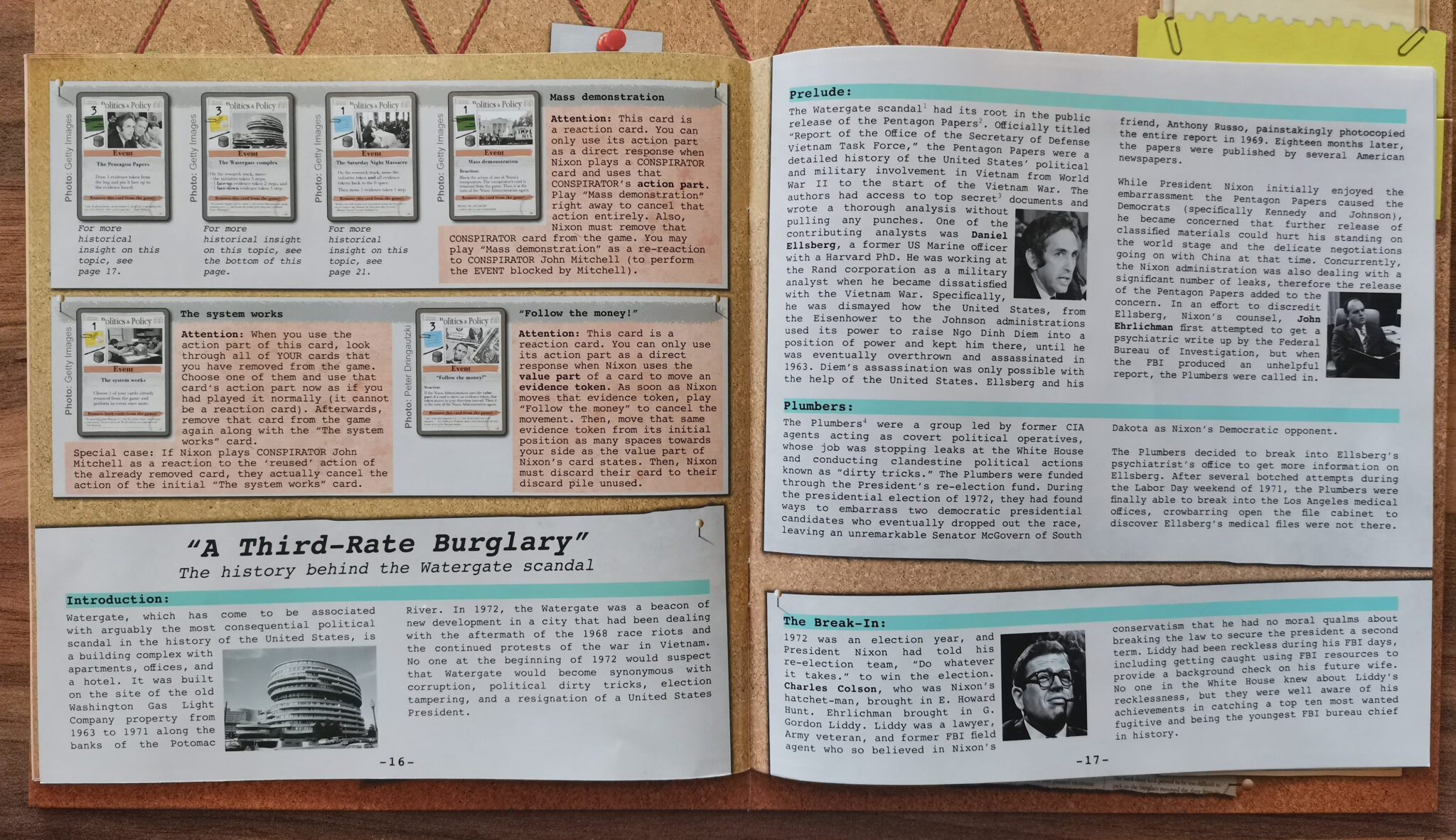 Watergate Review A game for two players Punchboard