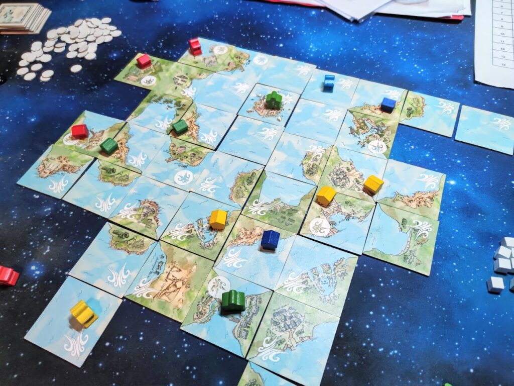 a four player game of Cartolan in play