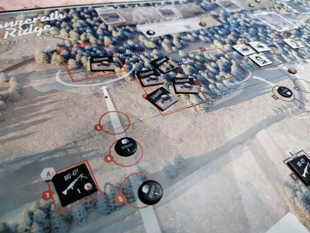 a view of the flanking soldier counters approaching some exhausted units