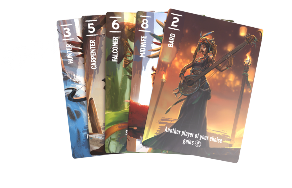 closeup of character cards