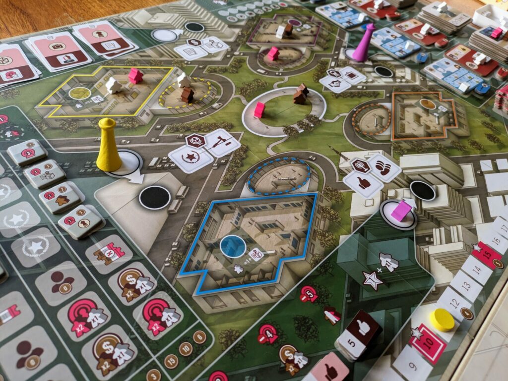 a two player game of the gallerist in action
