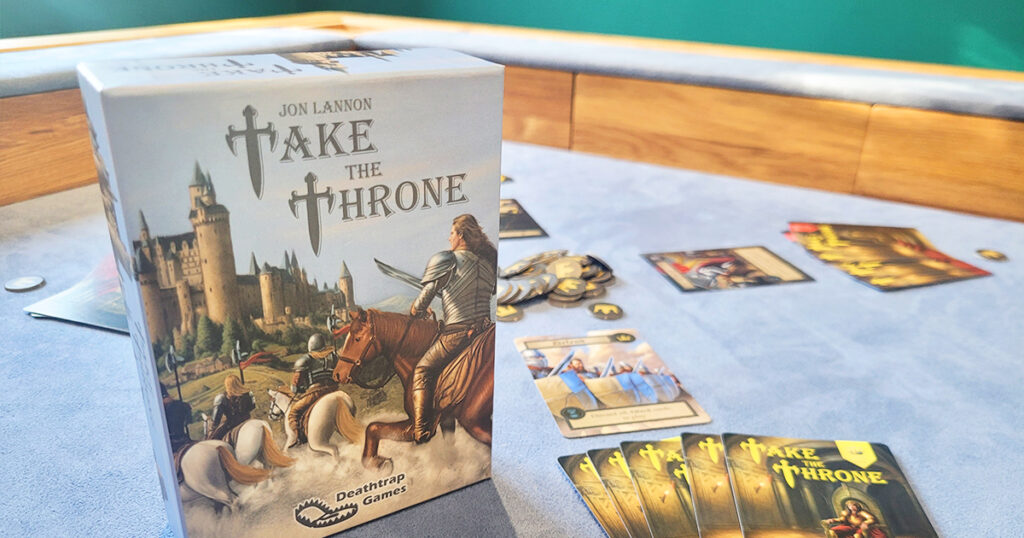 close up of the game's box with the game being played in the background