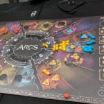 an overhead view of an arcs game in progress