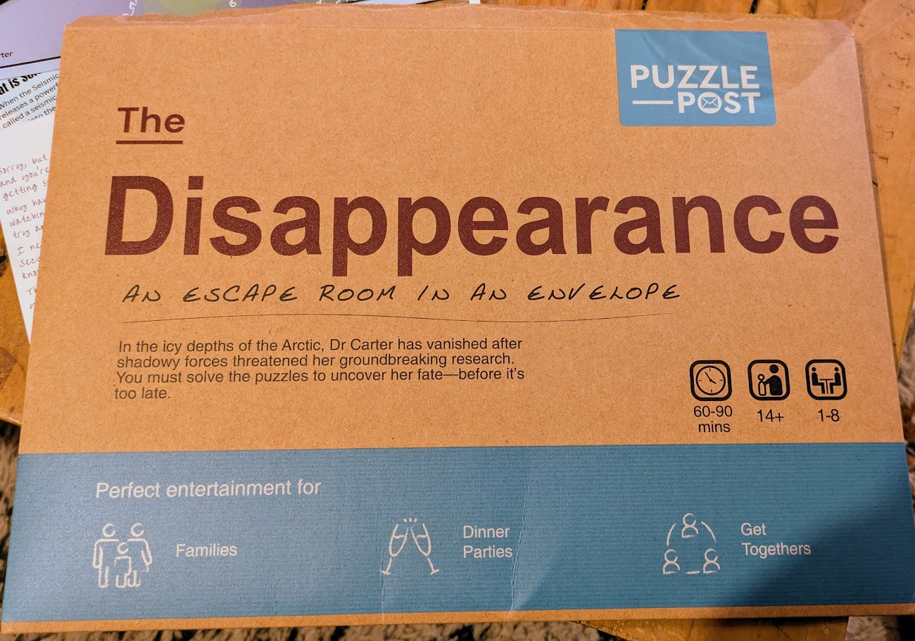 The disappearance box art