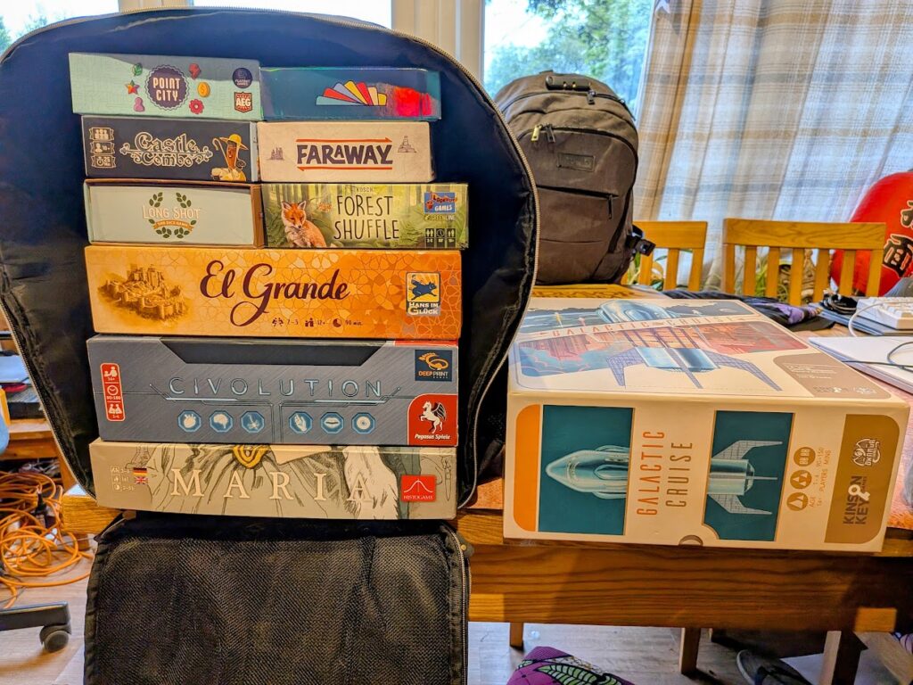 bags packed with games
