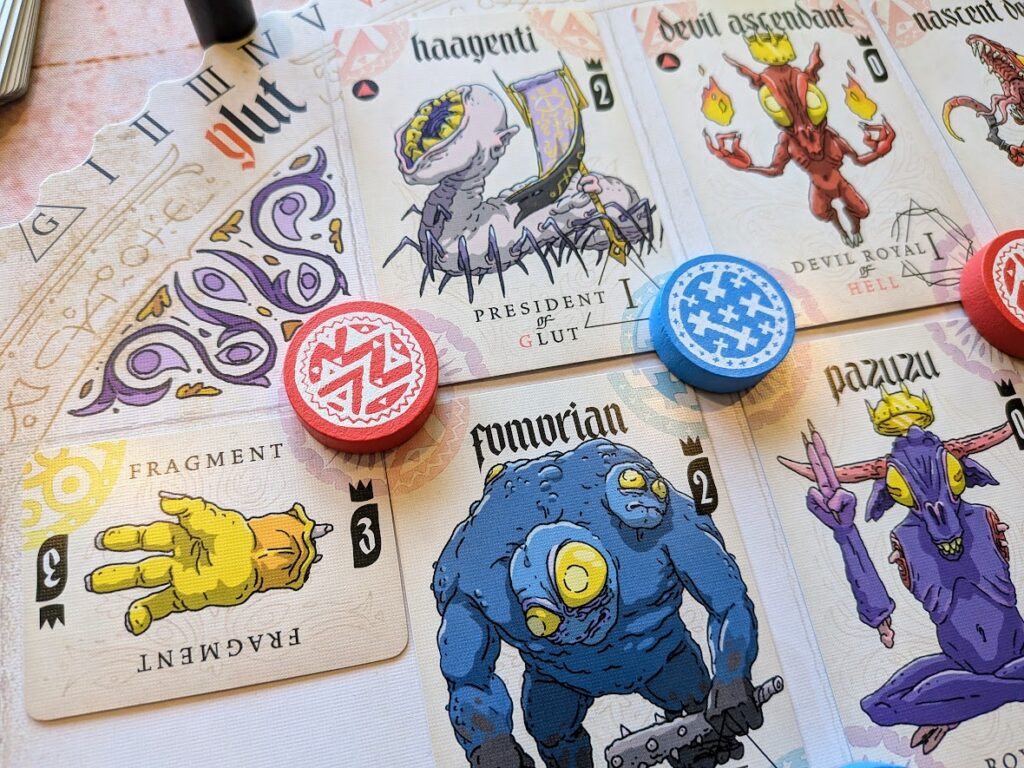 a close up of the cards from personal demons