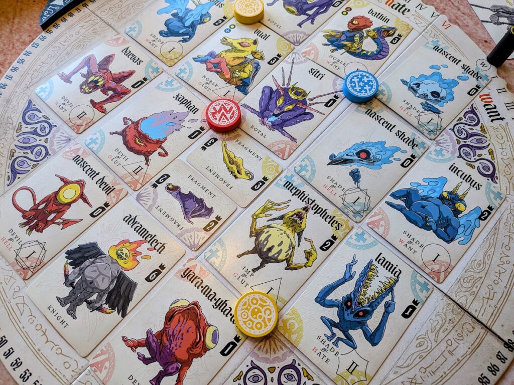 a board full of personal demons