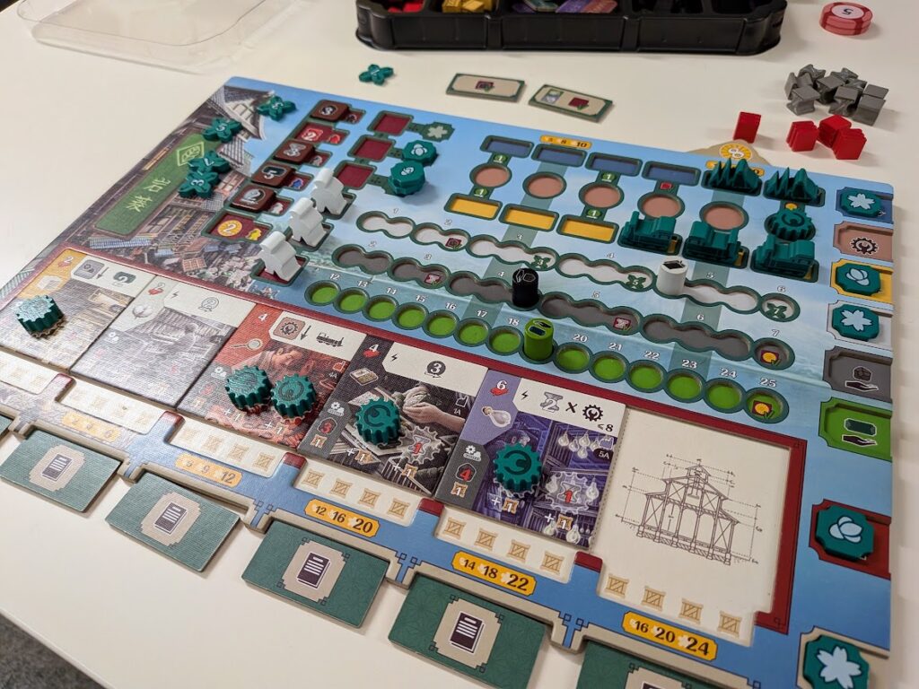 a close up of a nippon zaibatsu player board