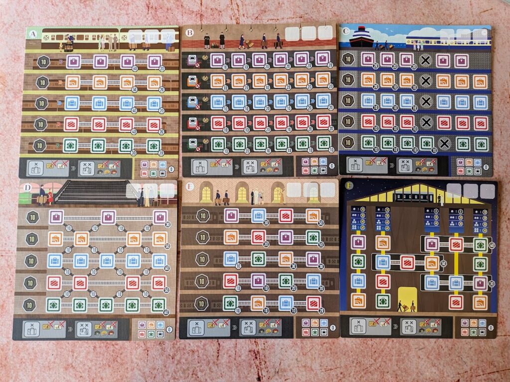 all six player boards from railway porters