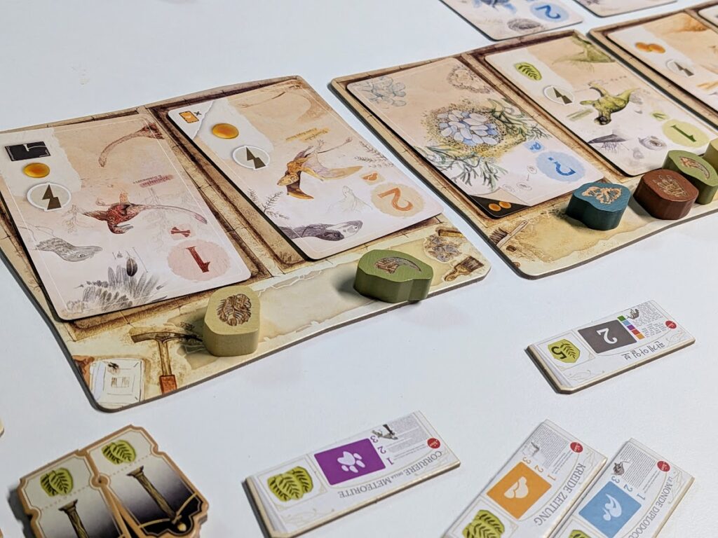 dig sites with cards on