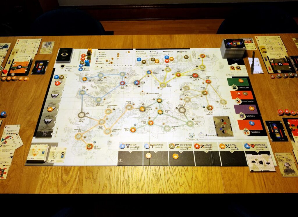 wide overhead shot of the game politik