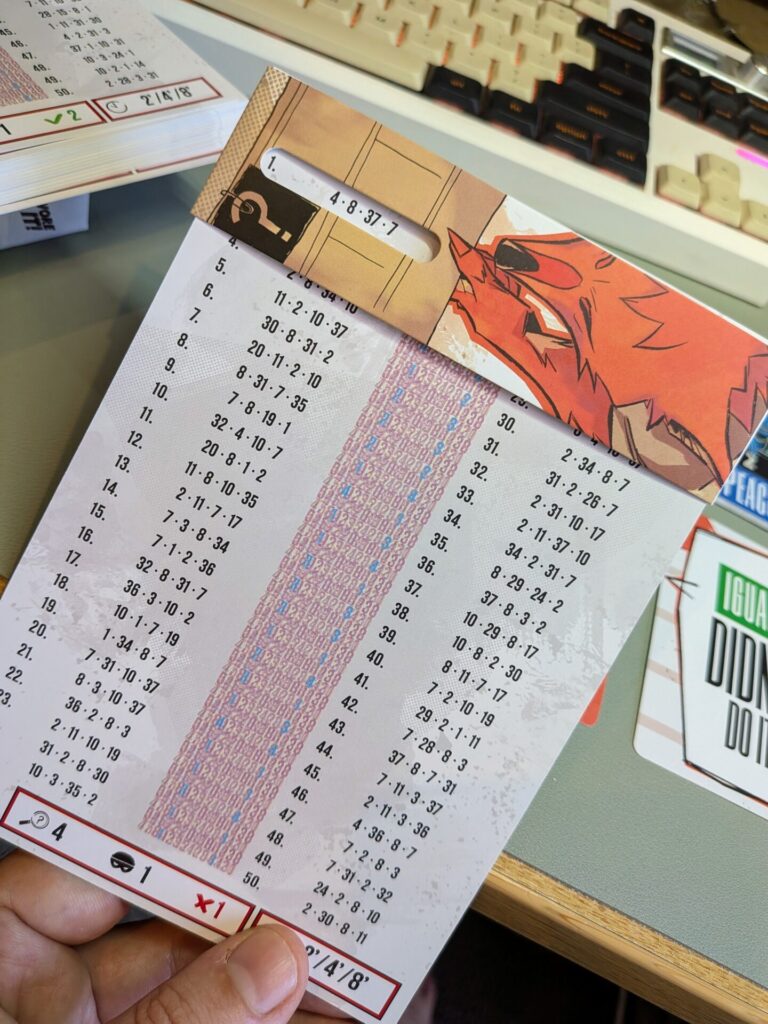 the dossier sheet and magnifying glass in action